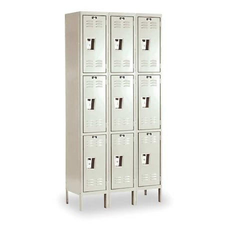 Hallowell U3228-3A-Pt Wardrobe Locker, 36 In W, 12 In D, 78 In H, (3) Tier, (3)