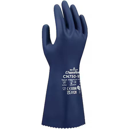 Showa Cn750xxl-11 Cn750 Chemical Resistant Gloves, Nitrile, 13 In L, 0.46 Mm,