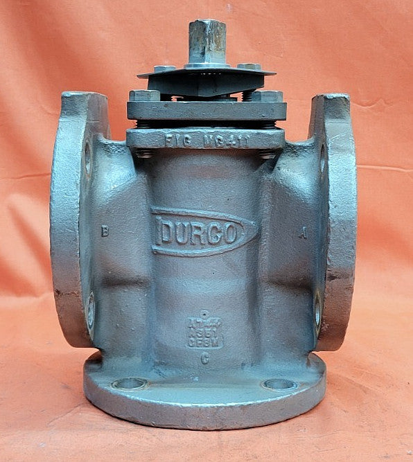 DURCO 3" FLANGED 3-WAY PLUG VALVE FIG. MG411