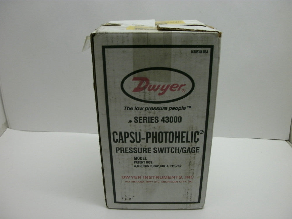 DWYER 164928-00 W13P CAPSU-PHOTOHELIC PRESSURE SWITCH/GAGE 0-5-mm OF WATER NIB