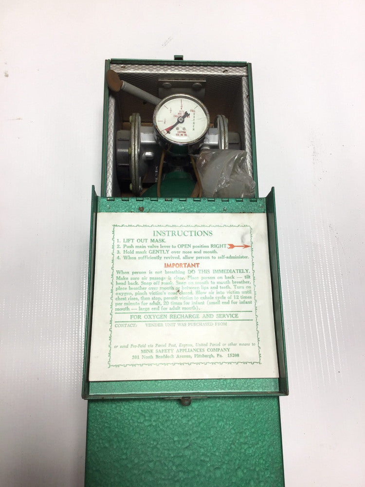 Mine Safety Appliances Company (MSA) Pneolator Resuscitator Oxygen