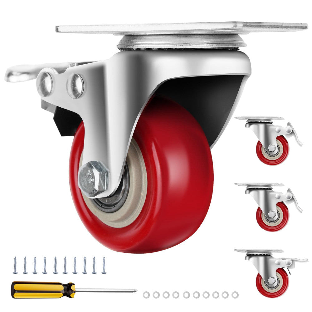 Caster Wheels 2 Inch, Heavy Duty Caster Wheels Set of 4, Swivel Castor Wheels...