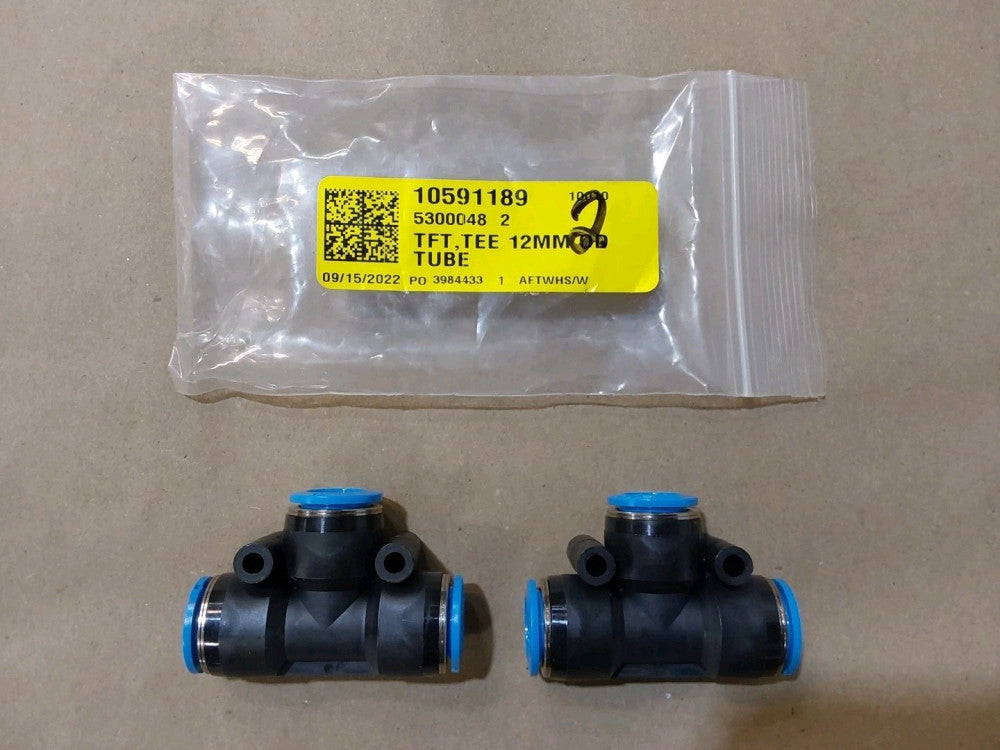FESTO 12MM OD x 12MM OD x 12MM Tube OD Tee Plastic Push Connectors (Lot Of 2)