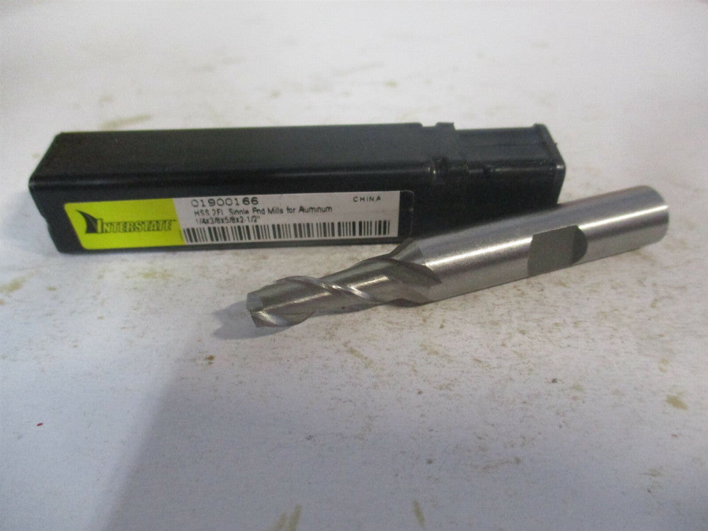 (720-1501) 1/4" x 5/8" x 3/8" x 2-1/2" OAL 2Fl High Speed Steel Square End Mill