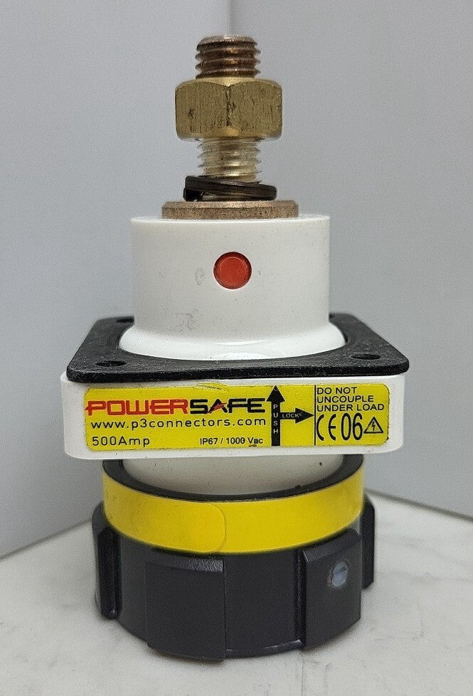 PowerSafe L2 P3 Power Connector Panel Mount 500 Amp IP67 1000 Vac White *USED