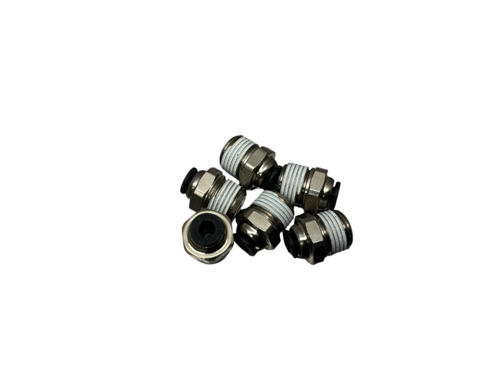 Legris 1/8" Outside D 1/8 NPT, Nickel Plated Brass Push-to-Connect Tube Male 6pc