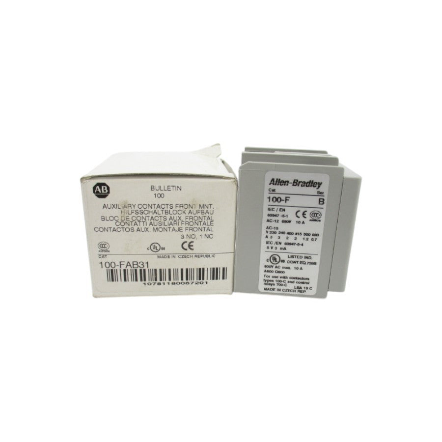 ALLEN BRADLEY 100-FAB31 SER. B 600VAC 10A (WH) NSMP