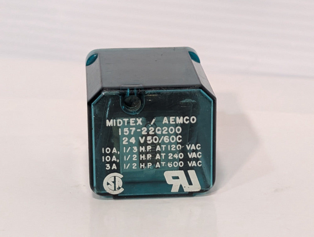 Midtex / Aemco 157-22Q200 General Purpose Relay, 24V, 10A, 1/2HP @ 600 VAC