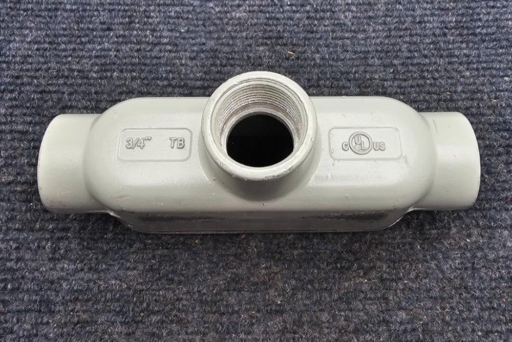 (QTY 2) SCI Conduit Body TEE 3/4" TB Made in China Gray 5-1/2" Long
