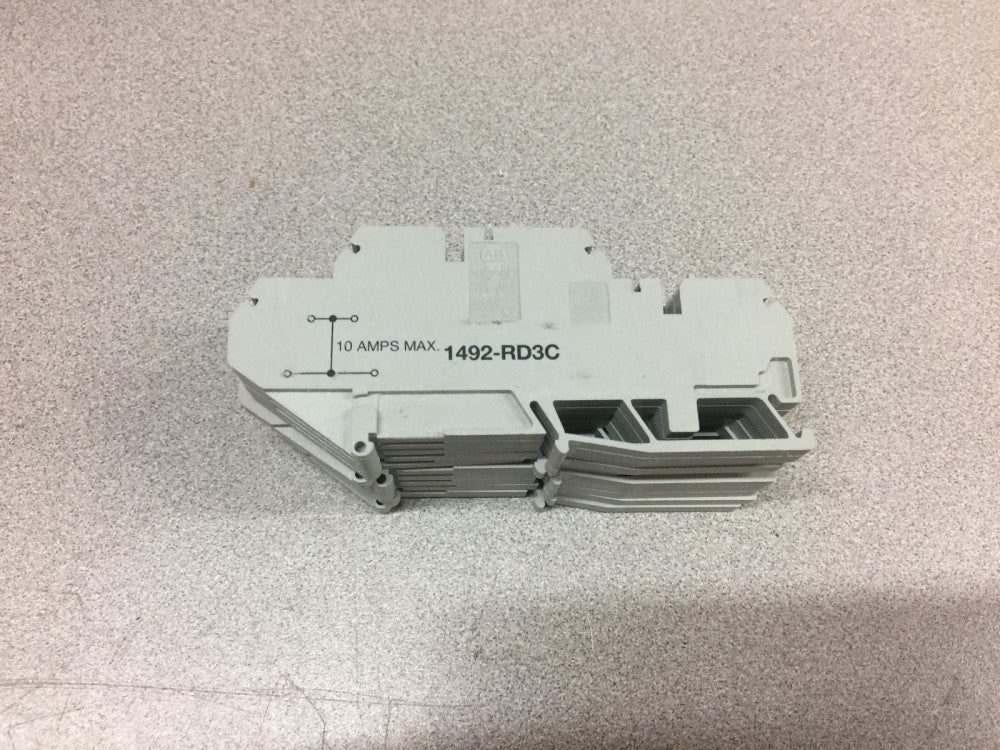 NEW NO BOX (LOT OD 10) ALLEN BRADLEY 10AMP TERMINAL BLOCK 1492-RD3C