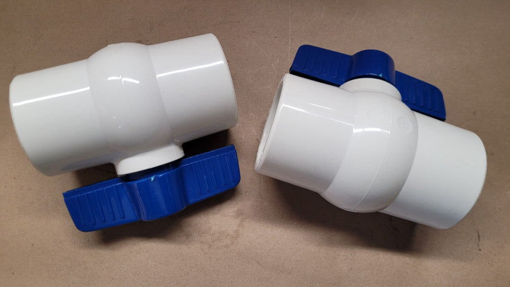 Lot of 2 NIBCO 4660S 2" PVC Ball Valves Socket x Socket 1/4 Turn 150 PSI - CWP