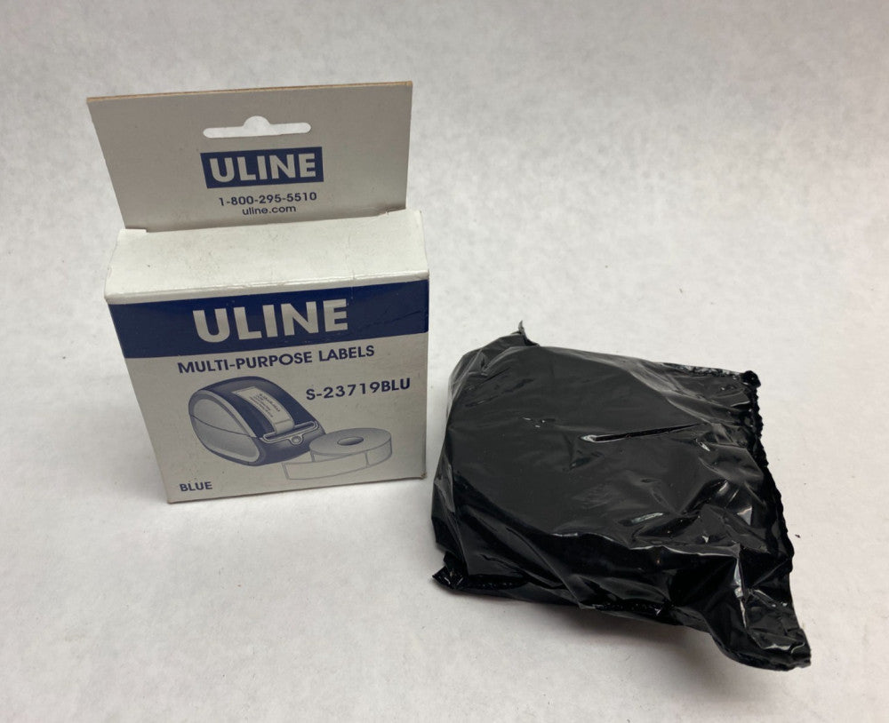 ULINE S-23719BLU Blue Mini Printer Labels 1 x 2-1/8 ROLL OF 450