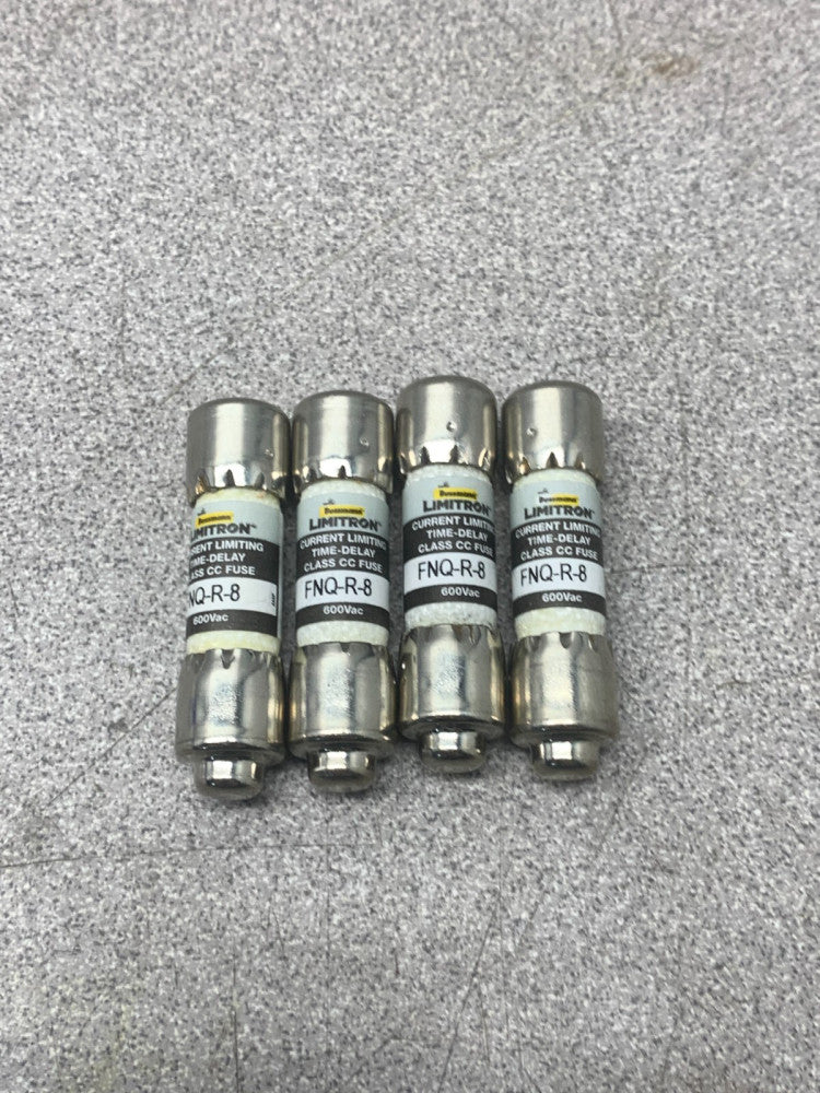 NEW NO BOX LOT OF 4 BUSSMANN LIMITRON CURRENT LIMITING FUSES FNQ-R-8