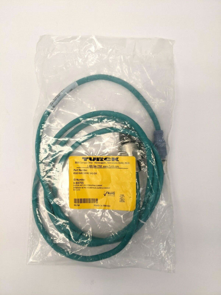 Turck RSSD RJ45SMIP67 443-2M Double-Ended Cordset U-83755