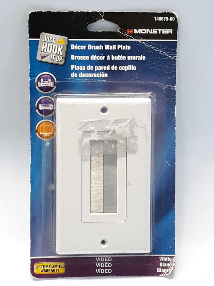 Monster Just Hook It Up 140675-00 Decor Brush Wall Plate, White