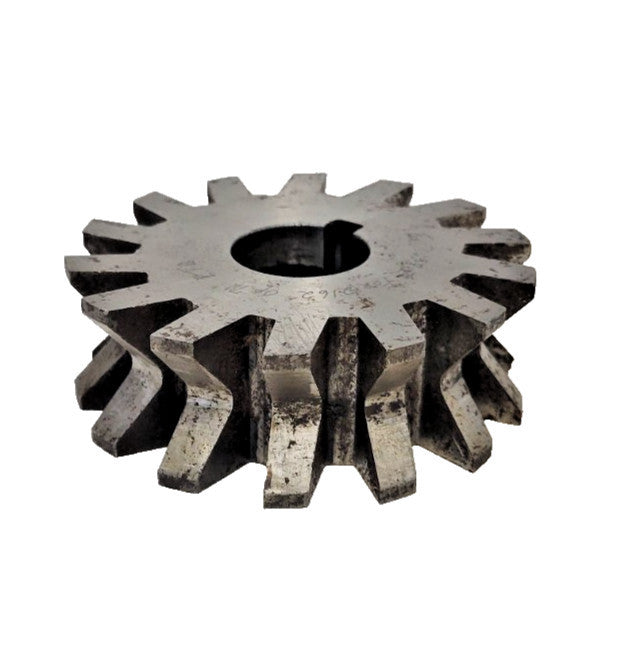 UNBRANDED V-CONCAVE MILLING CUTTER 3-3/8" DIAMETER 1-1/8" WIDTH 1" ARBOR
