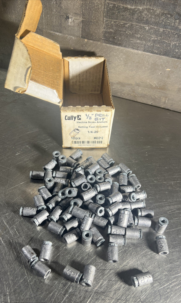 Nos Surplus CULLY 60212 MACHINE SCREW ANCHOR 1/4 X 20 -86 Count. Partial Box