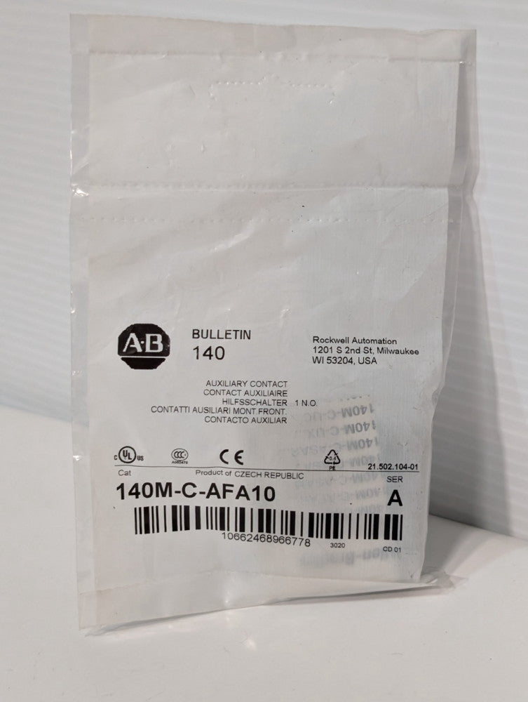 Allen-Bradley 140M-C-AFA10 Ser A front mount auxiliary contact, Bulletin 140