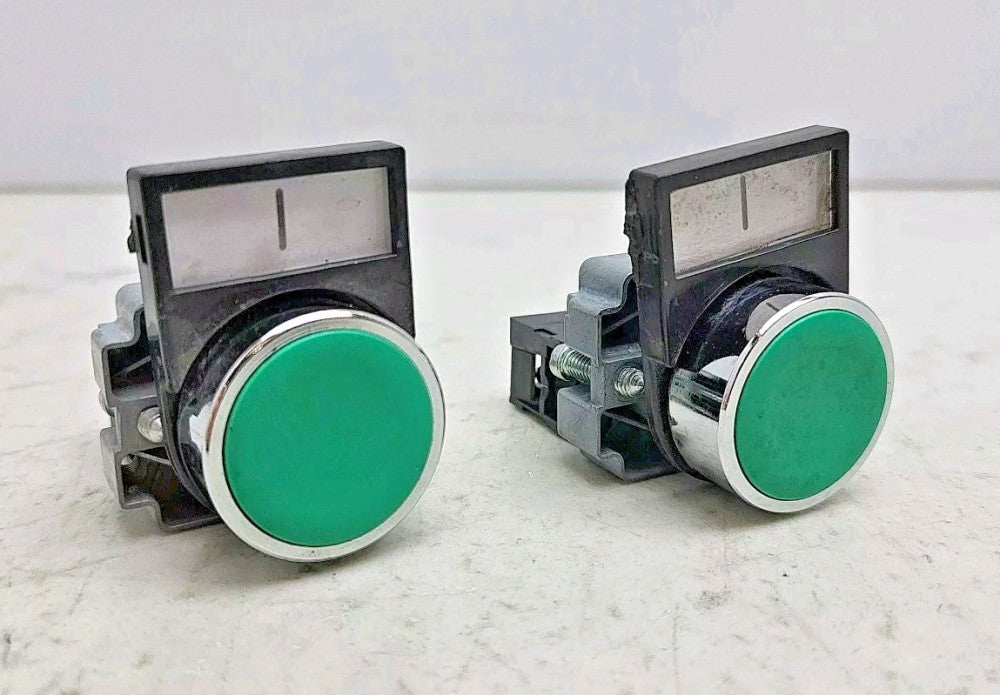 2 Pack Schneider Electric ZB2-BE101C Green Flush Push Button Switch Used