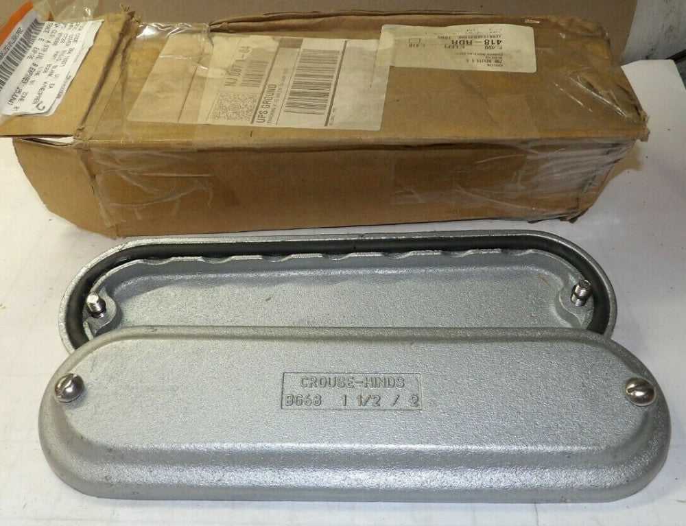 BOX OF 2) NEW CROUSE-HINDS BG68 RIGID COVER BLANK W NEOPRENE GASKET 1-1/2-2"