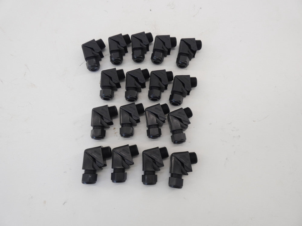 *Lot of 17* Hummel ED12NR-BK Black Elbow Cable Fitting 1/2 NPT - NEW Surplus!