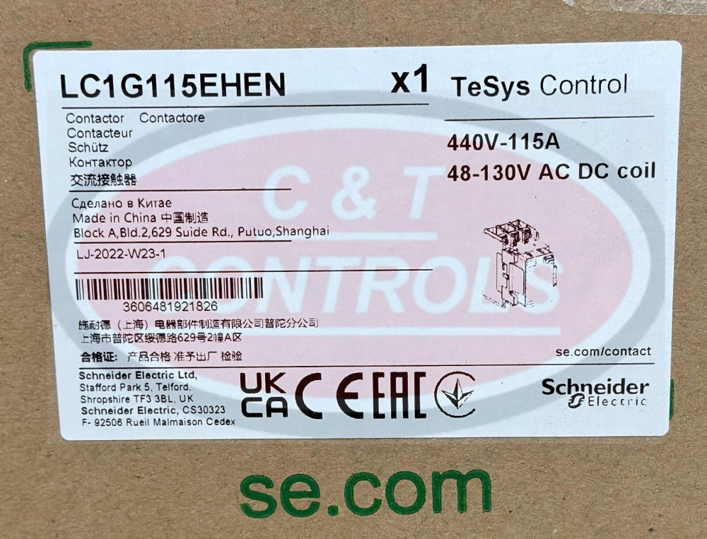 Schneider Electric LC1G115EHEN 115A 48-130VAC DC Contactor New In Box USA Stock