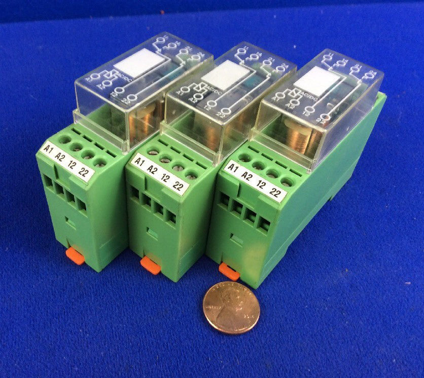 LOT OF 3 PHOENIX CONTACT EMG 22-REL/KSR-24/21-21 RELAY MODULE NR 2950323