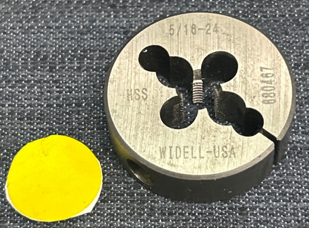 WIDELL HSS ADJUSTABLE ROUND SPLIT DIE 5/16" - 24 NF