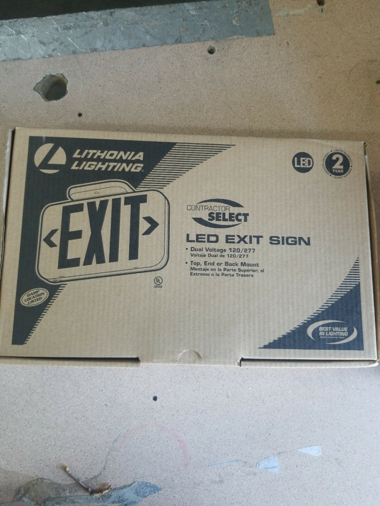 Lithonia Lighting 13M595 White Red Emergency Exit Thermoplastic LED Sign LL-EX