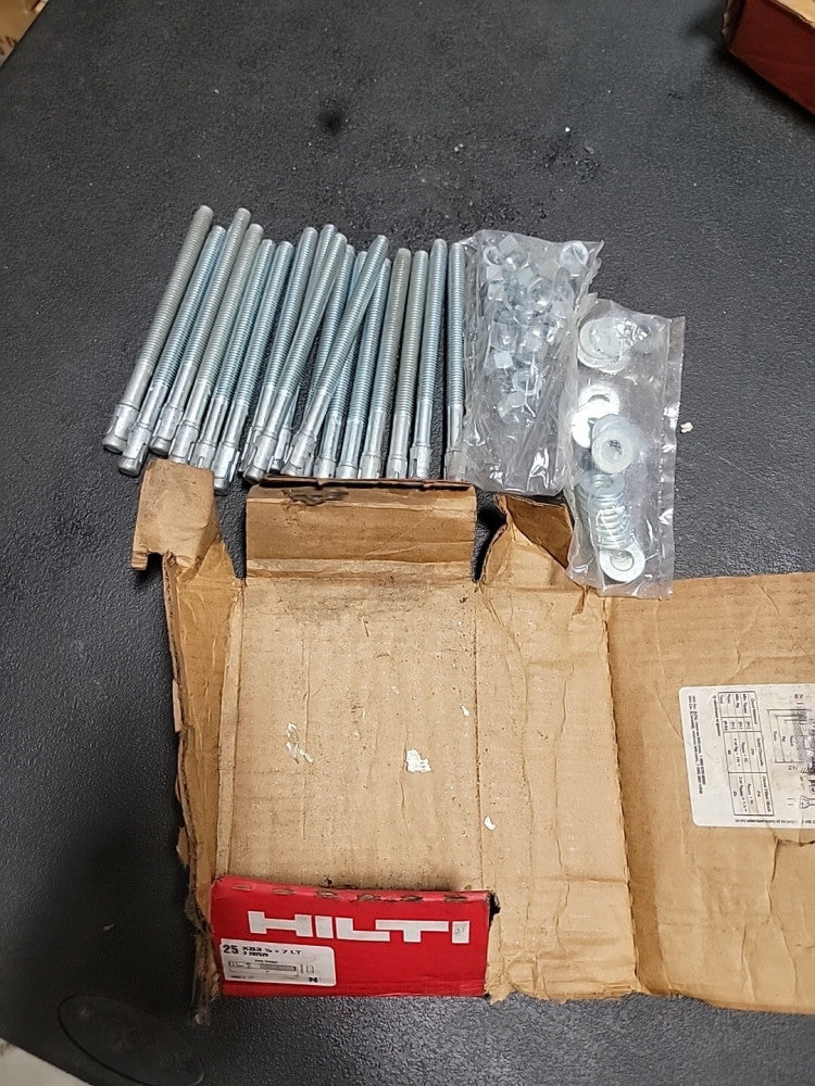 BOX OF 17 HILTI LONG THREAD KB3 1/2 X 7 282529 NEW KB3 Concrete Anchors 1/2"