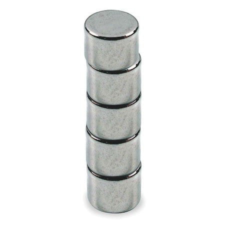 Zoro Select 6Ya13 Disc Magnet,Neodymium,2 Lb. Pull,Pk5