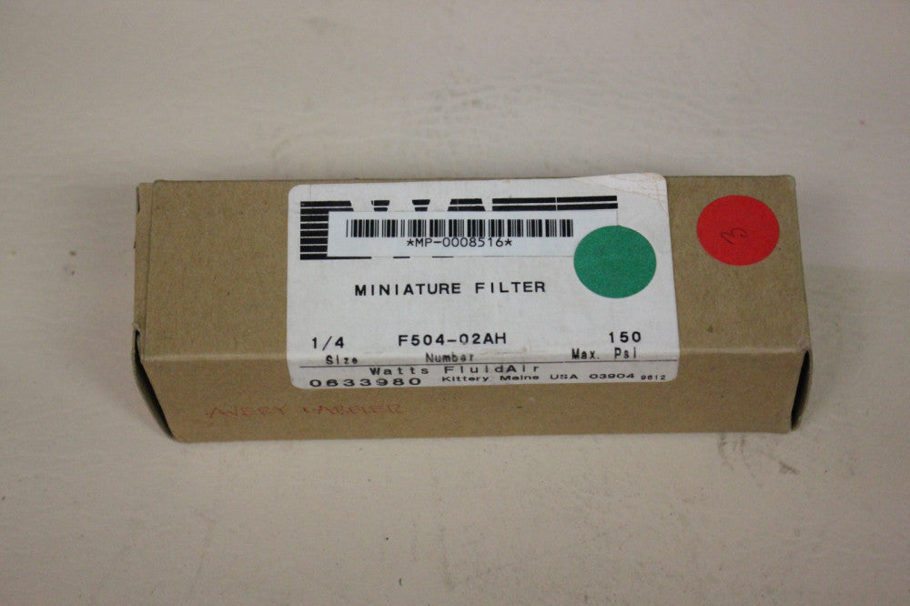 NEW WATTS MINIATURE FILTER F504-02AH