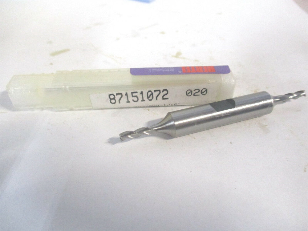 (E1052008) 1/8" x 3/8" x 3/8" x 3-1/16" OAL 3 Flute HSS Square End Mill