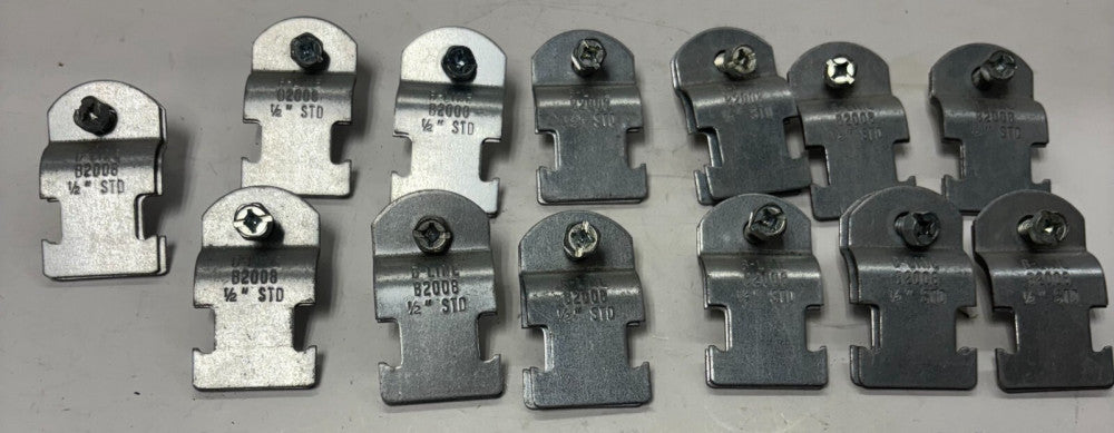B-LINE CONDUIT/PIPE CLAMPS B2008 1/2" OD LOT OF 13 ALUMINUM 400LBS LOAD CAP