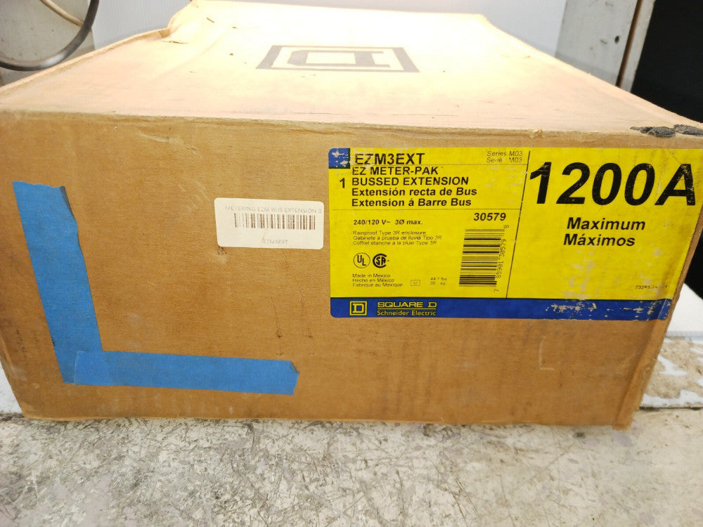 NEW SQUARE D EZM3EXT SCHNEIDER EZ METER-PAK EXTENSION 1200A 3 GANG