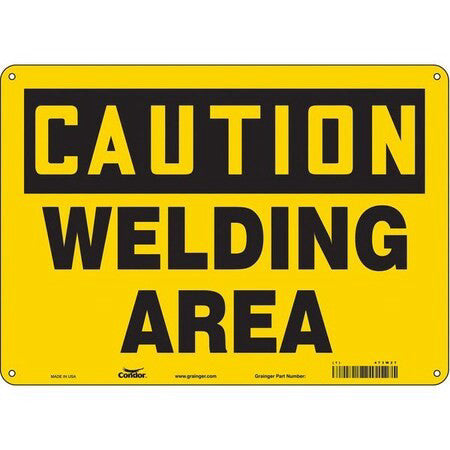 Condor 473W27 Safety Sign, 10 In Height, 14 In Width, Polyethylene, Horizontal