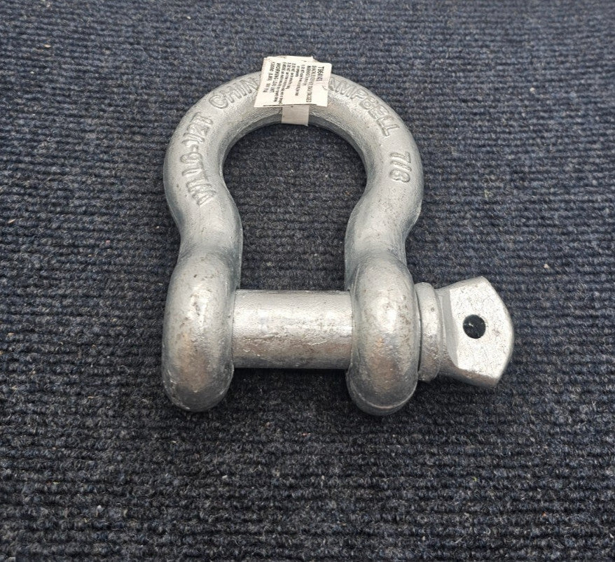 (QTY 2) Campbell T9641435: Screw Pin Anchor Shackle Forged Steel Galvanized 7/8"