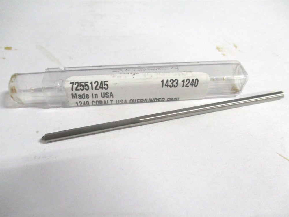 (1433-0.1240) 0.124" x 7/8" x 3-1/2" Straight Shank Cobalt 4Fl Chucking Reamer