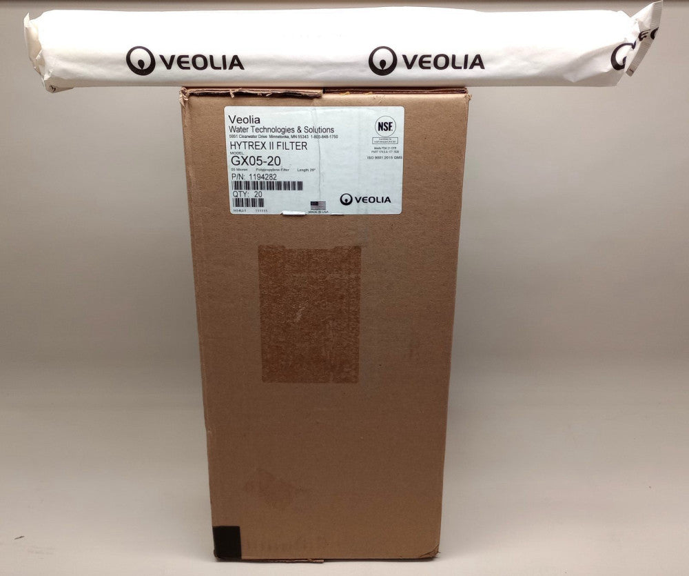 Veolia 1194282 Hytrex II Filter Cartridge GX05-20 5 Micron 20" (Box Of 20)