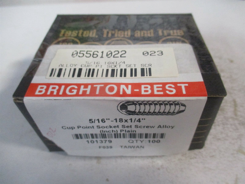 (101379P) 5/16-18 UNC 1/4" OAL Alloy Steel Cup Point Set Screw - Pack of 100