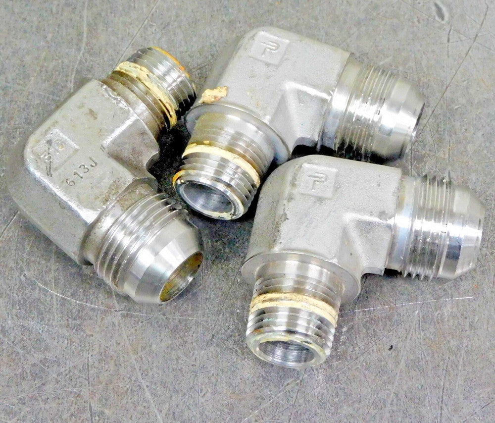 Parker 613J 316SS Male Elbow Fitting 90° 3/4 in. x 1/2 in. NPT Lot of Three (3)