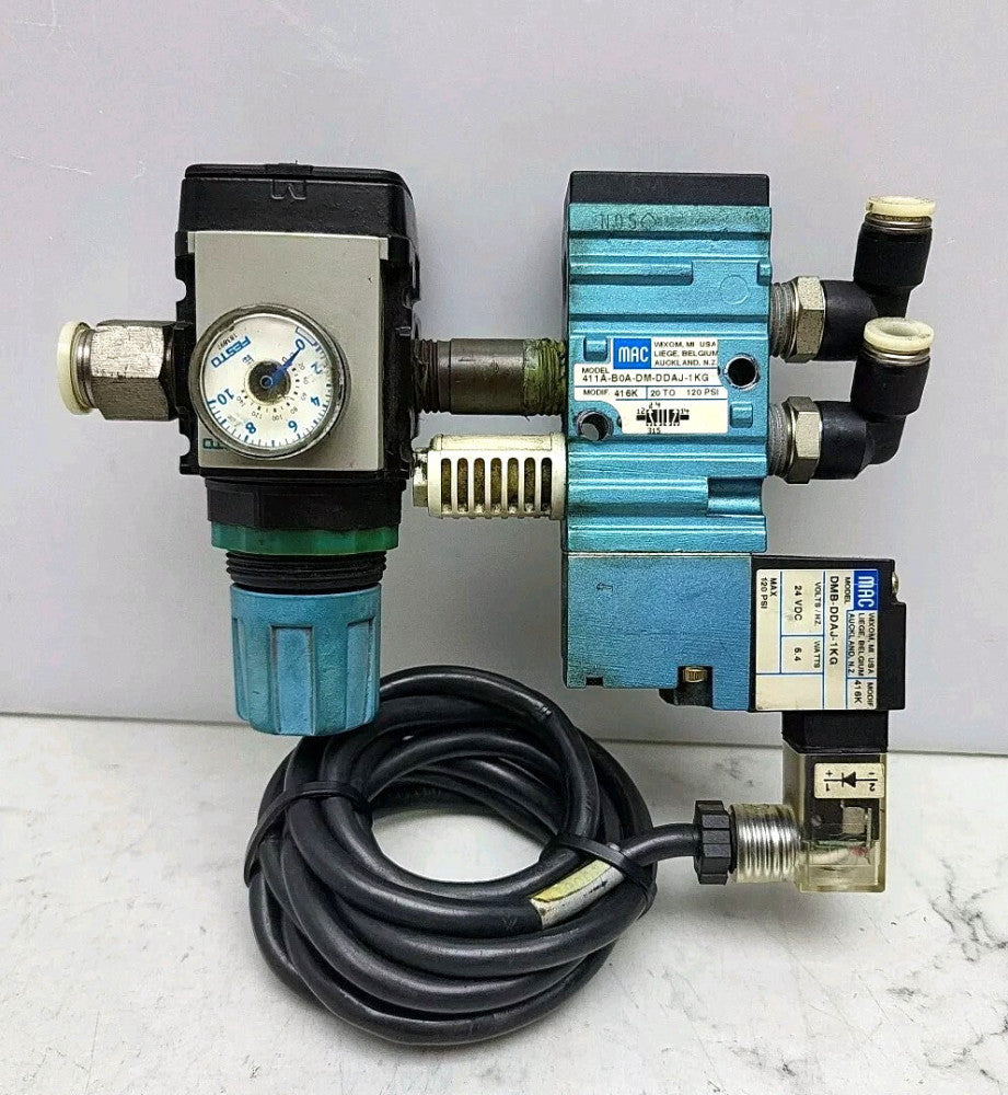Mac DMB-DDAJ-1KG Solenoid Valve 411A-B0A-DM-DDAJ-1KG Festo LR-M1-N1/4-10 Regula