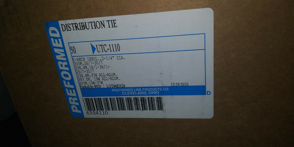 (1 BOX OF 50) PREFORMED DISTRIBUTION TIE UTC-1110