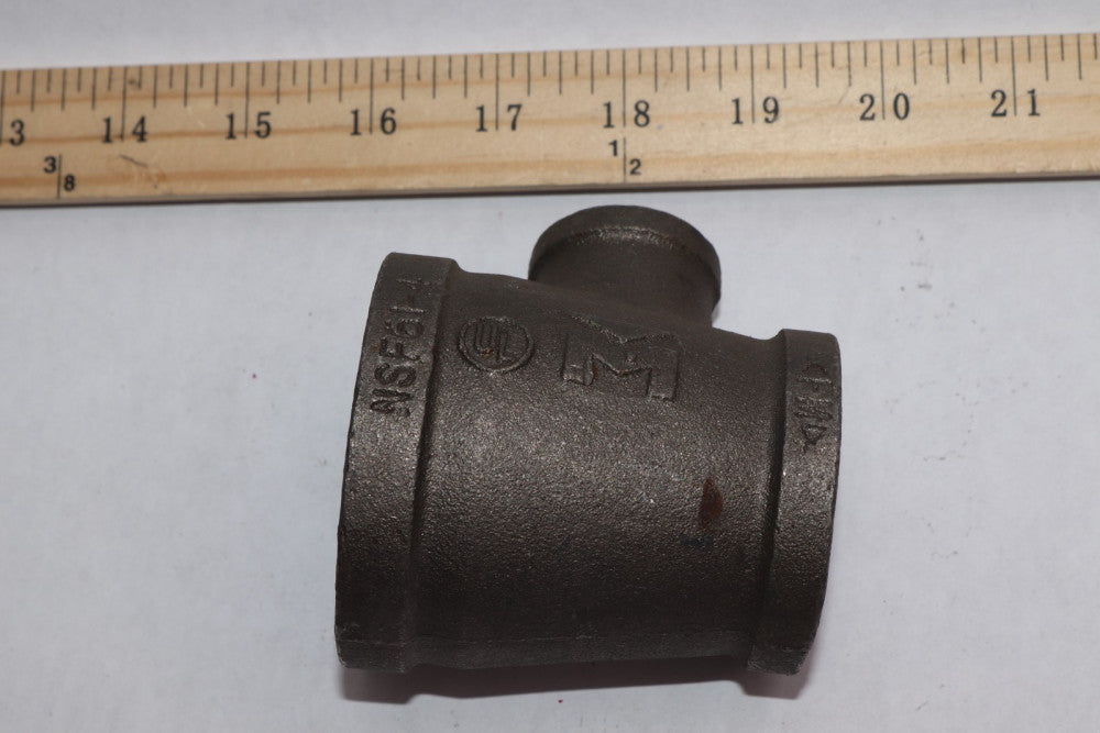 Reducing Tee Black 3/4" X 1-1/2" X 2" NSF61-4