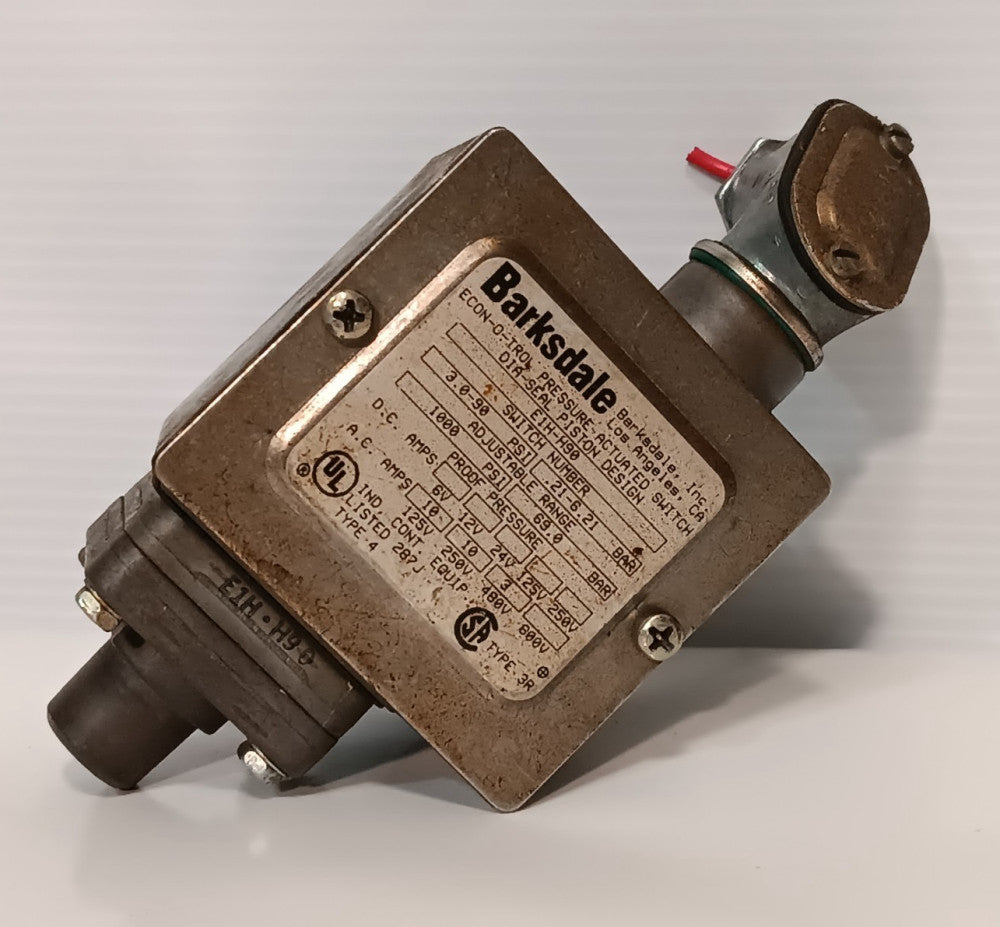 Barksdale E1H-H90 Econ-O-Trol Pressure-Actuated Switch, Dia-Seal Piston Design