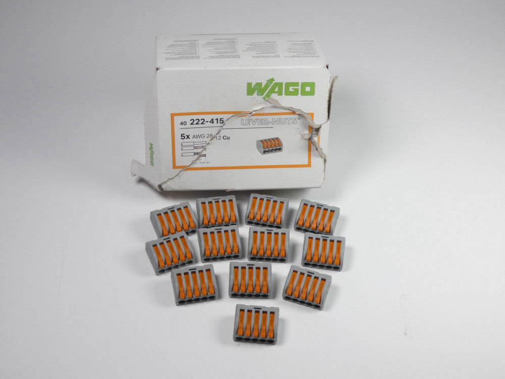 *Lot of 12* Wago 222-415 Lever-Nut Connector 28-12AWG - NEW Surplus!