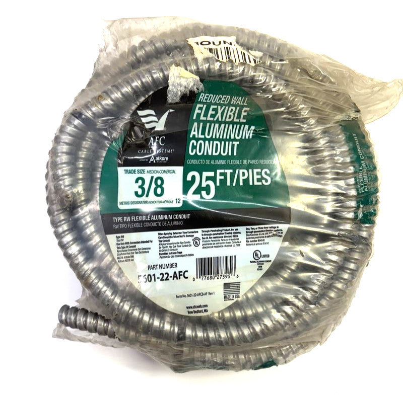 ATKORE 3/8" REDUCED WALL FLEXIBLE ALUMINUM CONDUIT 25'