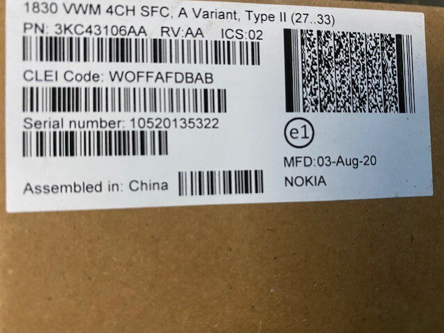 NOKIA 3KC43106AA 1830 VWM 4CH SFC. (NEW)