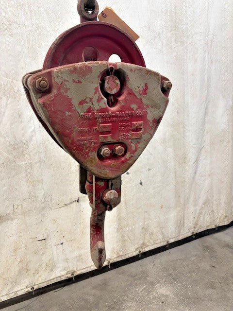 VINTAGE UPSON-WALTON CO. SNATCH BLOCK HEAVY DUTY 15 TON MODEL NO. A 15 B