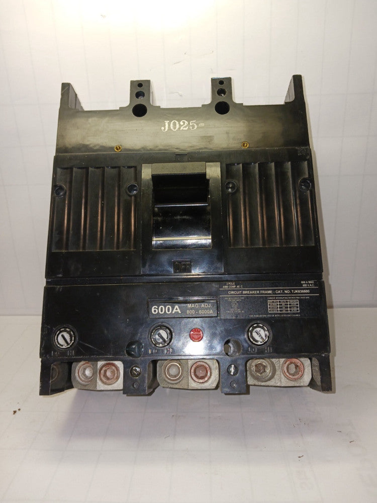 GENERAL ELECTRIC 600 AMP CIRCUIT BREAKER 3 POLE 600 VAC TJK636600